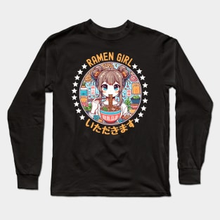 Ramen life Itadakimasu Anime girl Long Sleeve T-Shirt